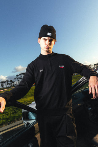 MERINO ¼ ZIP JERSEY/AUDI BLACK
