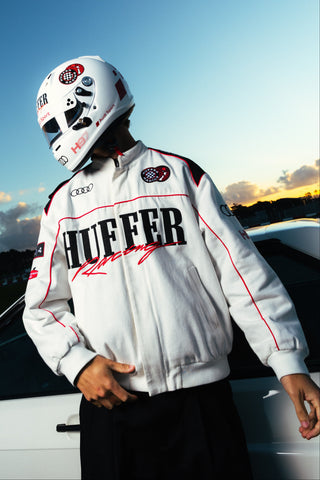 MOTO JACKET/AUDI WHITE/BLACK