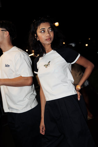 RAGLAN MINI TEE/FLUTTERBY CHALK