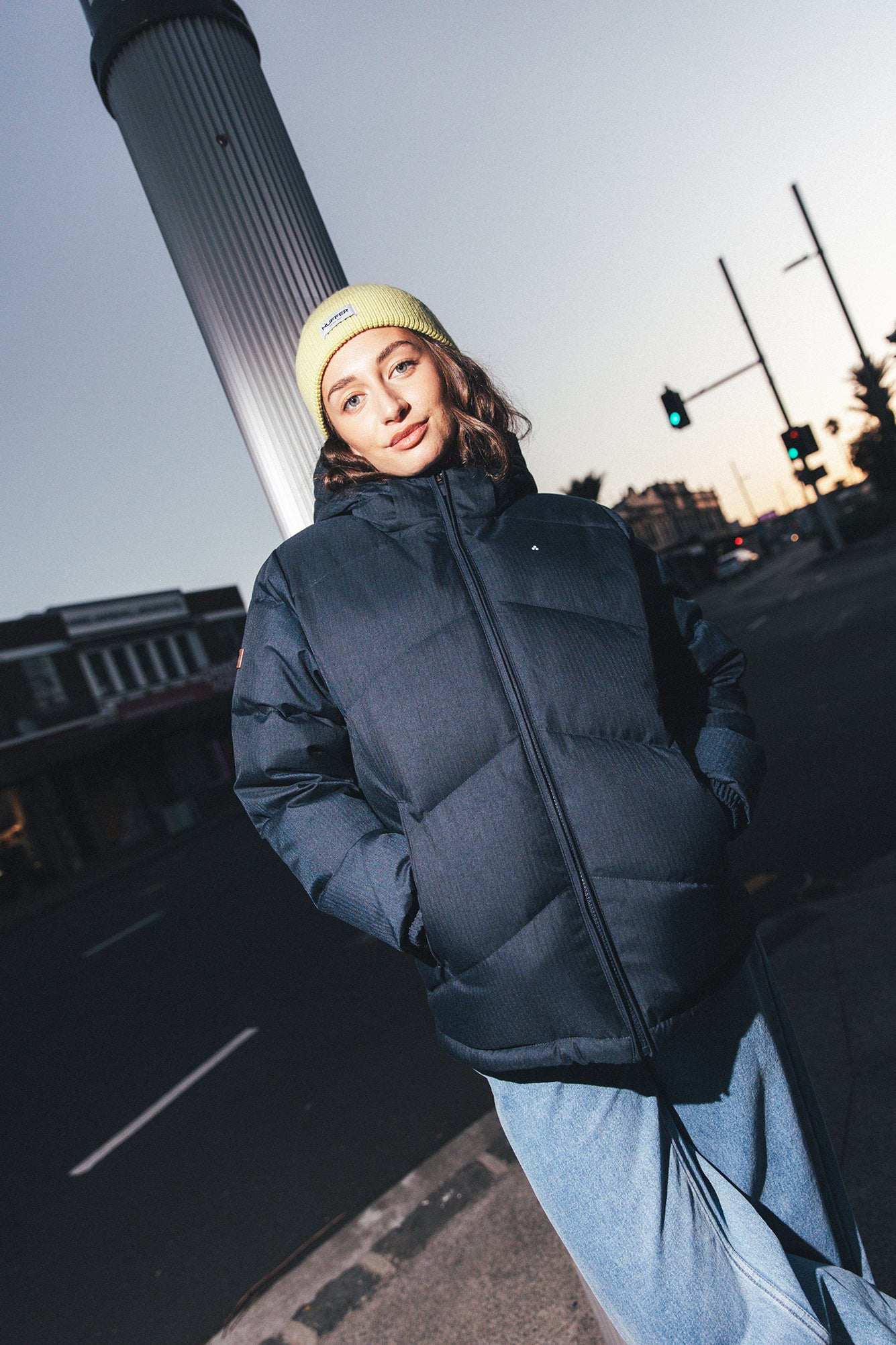 WMNS CLASSIC DOWN JKT HRGBONE NAVY – Huffer