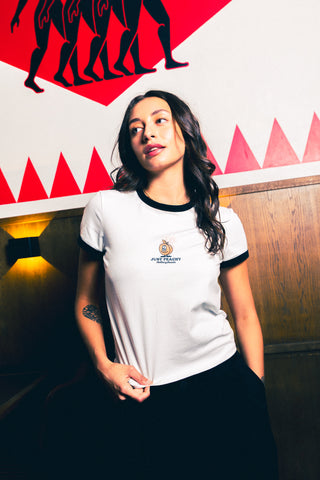 WMNS RINGER TEE/HOT & PEACHY CHALK