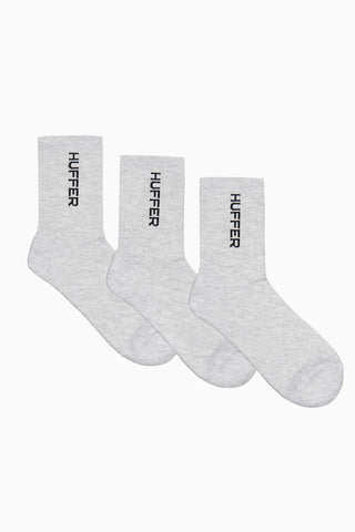 HFR RIB SOCK/3 PACK GREY MARLE