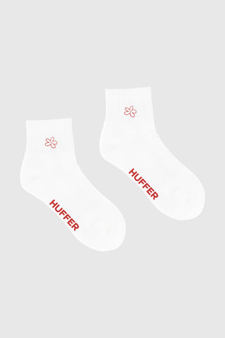 ANKLE RIB SOCK/FLOWERBOMB WHITE