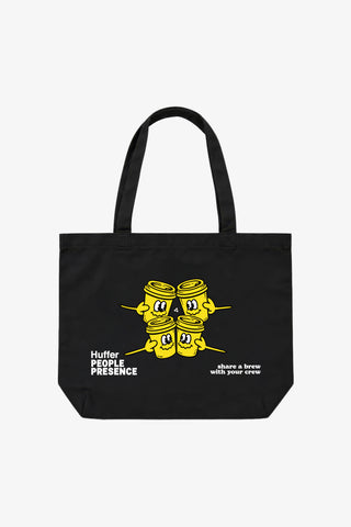HUFFER TOTE BAG/CONNECTIONS BLACK