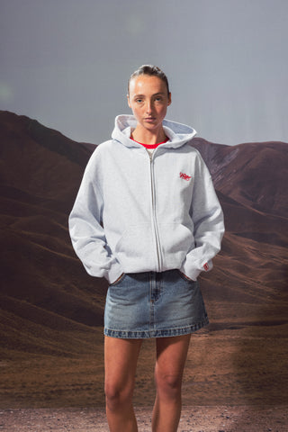 RELAX ZIP HOOD/LASSO SILVER MARLE