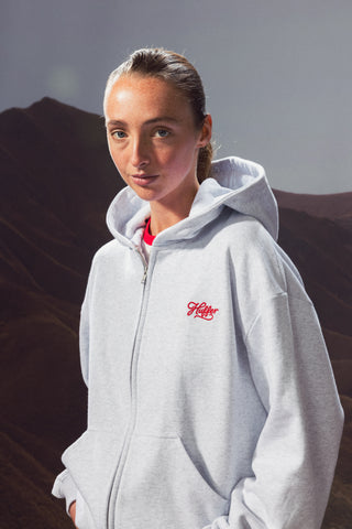 RELAX ZIP HOOD/LASSO SILVER MARLE