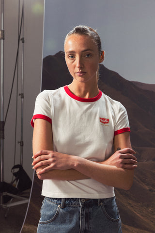 WMNS RINGER TEE/LASSO CHALK