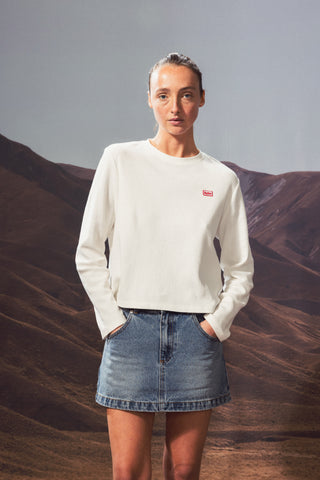 WAFFLE EVERYDAY LS TEE CHALK