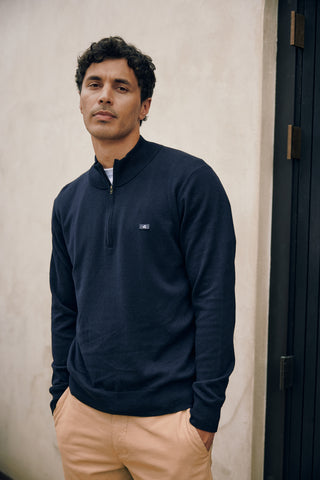 MERINO ¼ ZIP JERSEY/ 3BALL NAVY