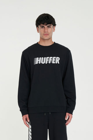 MENS COURT CREW/RUSH BLACK/W