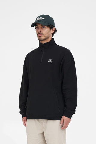 CLUB 1/4 ZIP FLEECE/BUGGIN BLACK