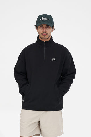 CLUB 1/4 ZIP FLEECE/BUGGIN BLACK