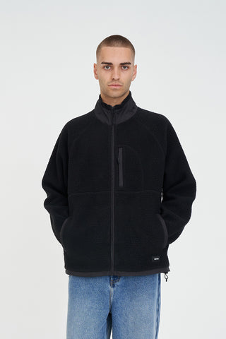 HUSK POLAR FLEECE JACKET BLACK
