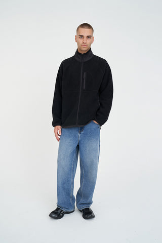 HUSK POLAR FLEECE JACKET BLACK