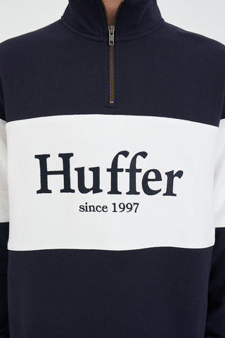 CLASSIC 1/4 ZIP BLOCK JERSEY NAVY