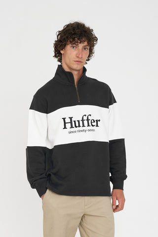CLASSIC 1/4 ZIP BLOCK JERSEY BLACK/WHITE