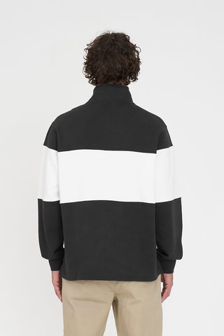 CLASSIC 1/4 ZIP BLOCK JERSEY BLACK/WHITE