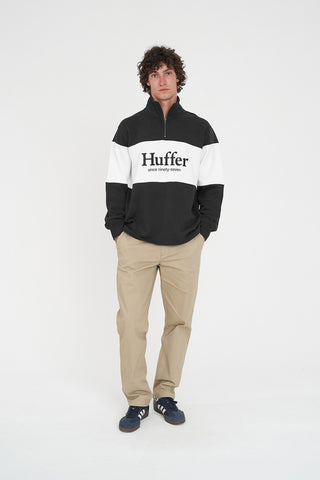 CLASSIC 1/4 ZIP BLOCK JERSEY BLACK/WHITE
