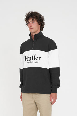 CLASSIC 1/4 ZIP BLOCK JERSEY BLACK/WHITE