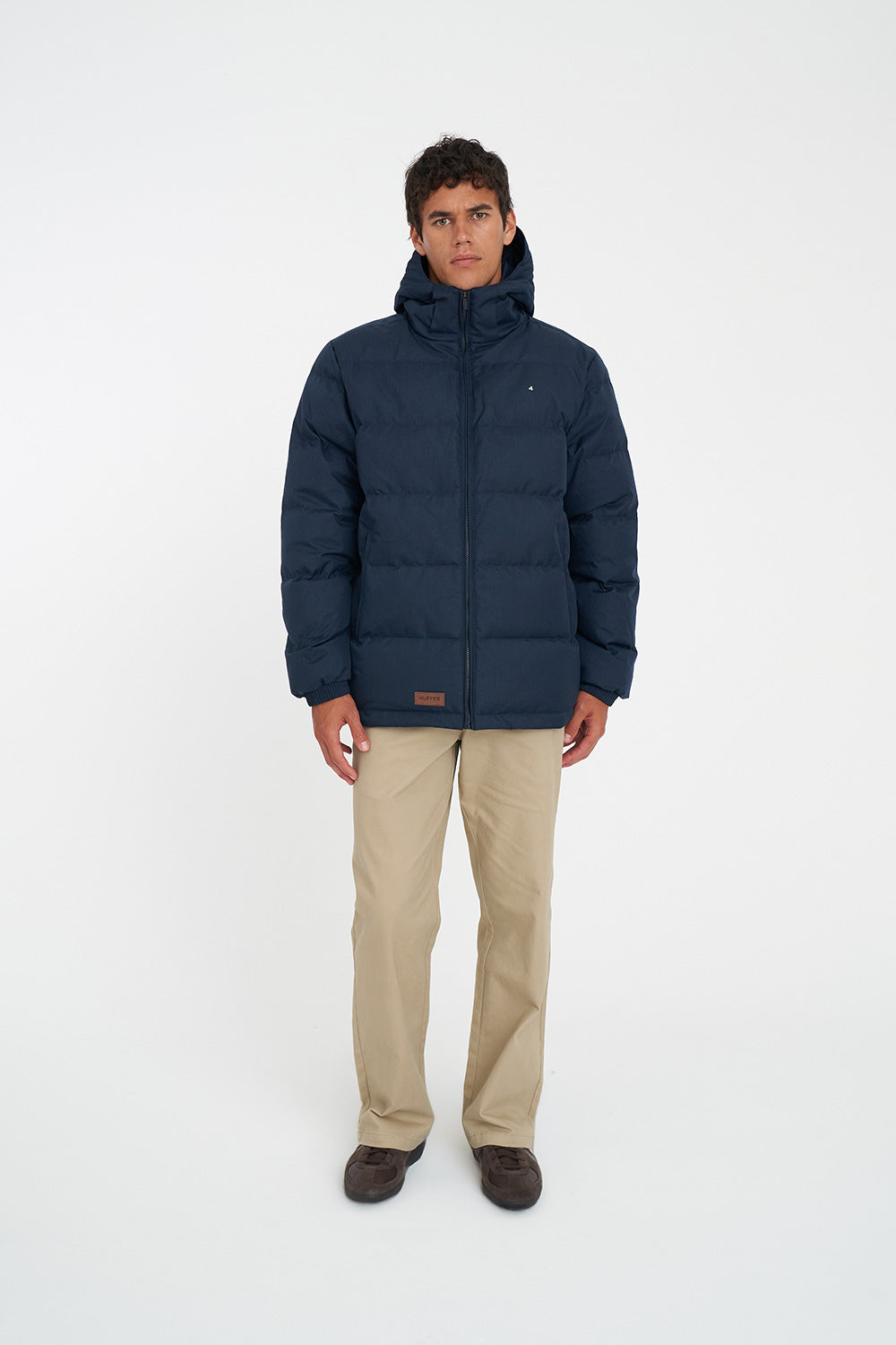 MENS CLASSIC DOWN JACKET HRGBONE NAVY – Huffer