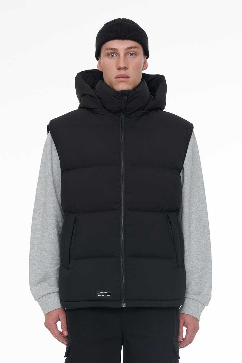 MENS BLOCK DOWN VEST BLACK Huffer
