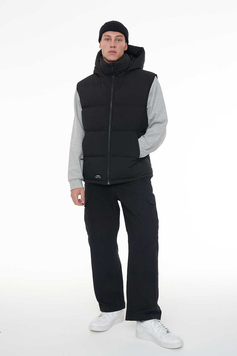 MENS BLOCK DOWN VEST BLACK Huffer