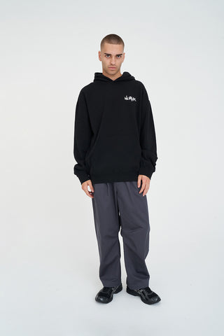 MENS SATURDAY HOOD/ETCHING BLACK
