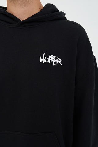 MENS SATURDAY HOOD/ETCHING BLACK