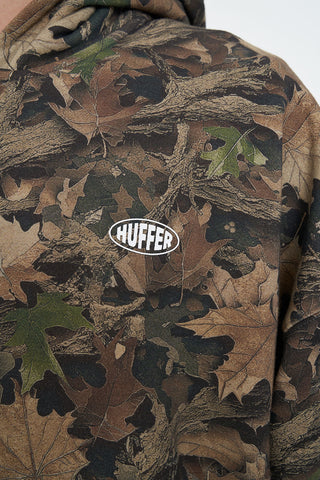 CAMO SUB CROP ZIP HOOD BROWN
