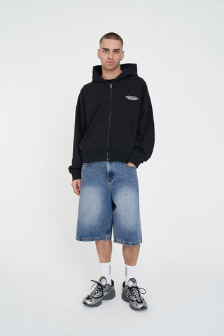 SUB CROP ZIP HOOD 350/CONTRA BASALT