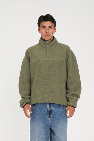 POLAR FLEECE PULLOVER KHAKI/BLACK