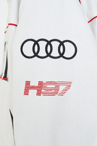 MOTO JACKET/AUDI WHITE/BLACK