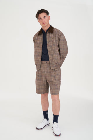 MENS PLAID CLUBHOUSE JACKET BROWN