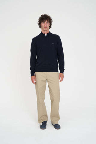 MERINO ¼ ZIP JERSEY/ 3BALL NAVY