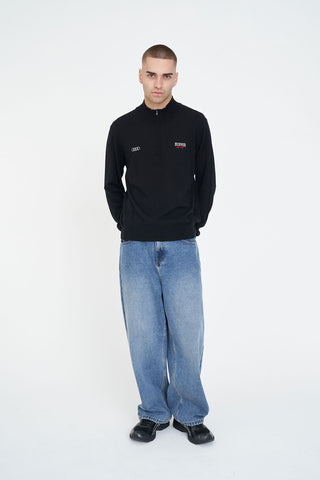 MERINO ¼ ZIP JERSEY/AUDI BLACK