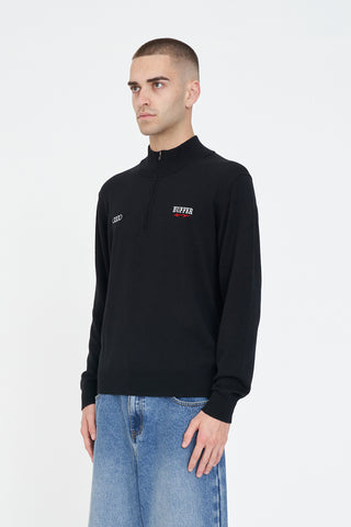 MERINO ¼ ZIP JERSEY/AUDI BLACK