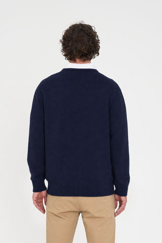 CLASSIC KNIT CREW/ 3BALL NAVY