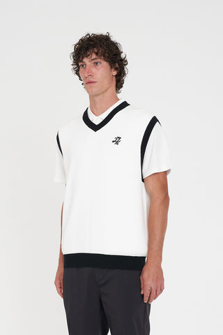 BUNKER KNIT VEST CHALK/BLACK