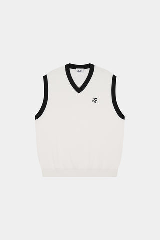 BUNKER KNIT VEST CHALK/BLACK