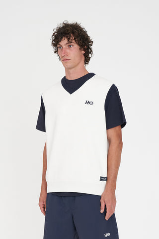OFF COURT KNIT VEST CHALK/NAVY