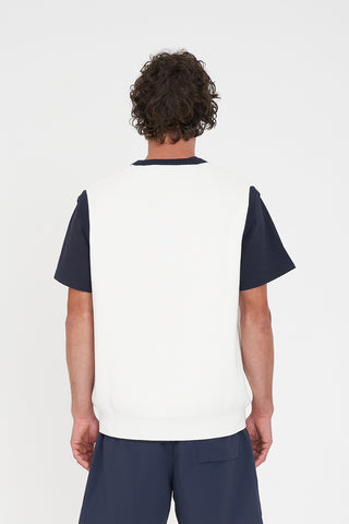 OFF COURT KNIT VEST CHALK/NAVY