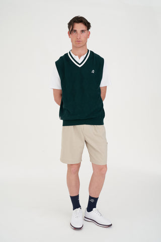 DIAMOND KNIT VEST GOLF GREEN
