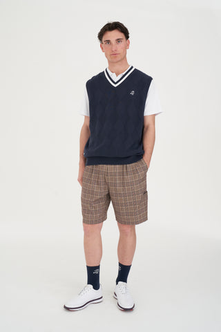 DIAMOND KNIT VEST NAVY