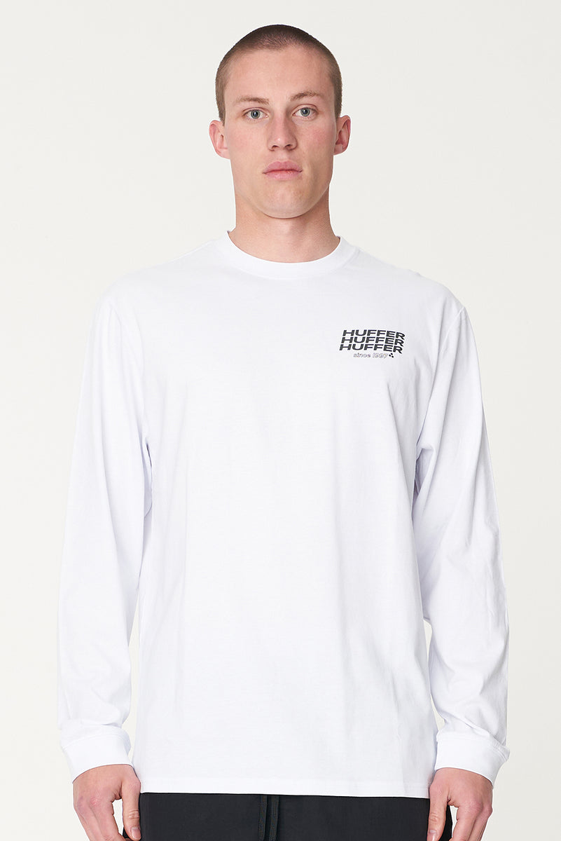 MENS LS SUP TEE/UNSTACKED WHITE – Huffer