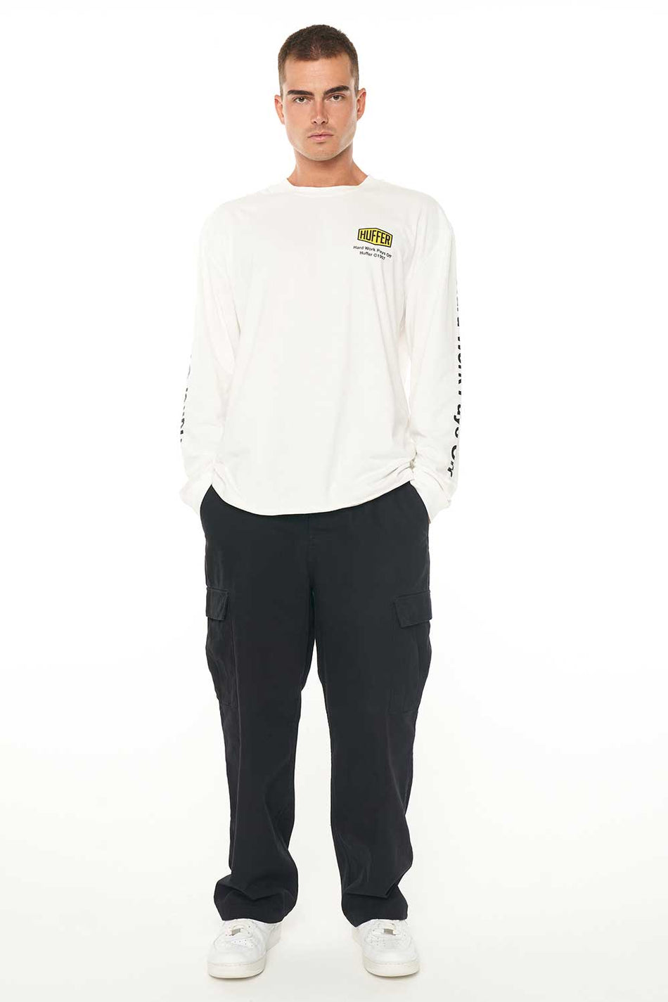 Huffer Long Sleeve Shirred Shirt Chestnut