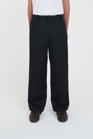 DOUBLE KNEE WIDE UNION PANT BLACK