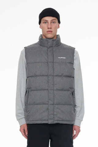 MENS HUFFER PUFFER VEST HRGBONE GREY