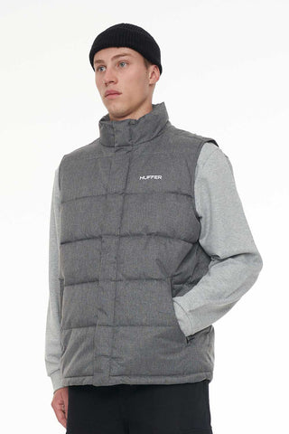 MENS HUFFER PUFFER VEST HRGBONE GREY
