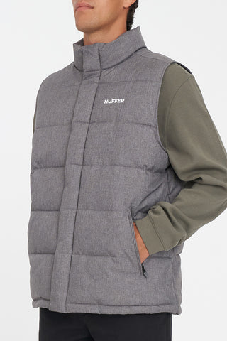MENS HUFFER PUFFER VEST HRGBONE GREY