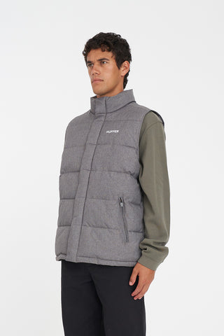 MENS HUFFER PUFFER VEST HRGBONE GREY